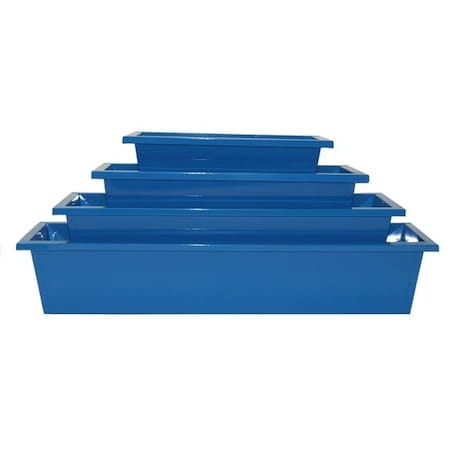 Houston International Trading Houston International Trading 8625E B S-4 Enameled Galvanized Rectangular Planters; Blue - Set of 4 8625E B S/4